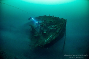 WW2 wreck Aquila taken on 50m depht in the Midt-Gulen fjord. by Rene B. Andersen 